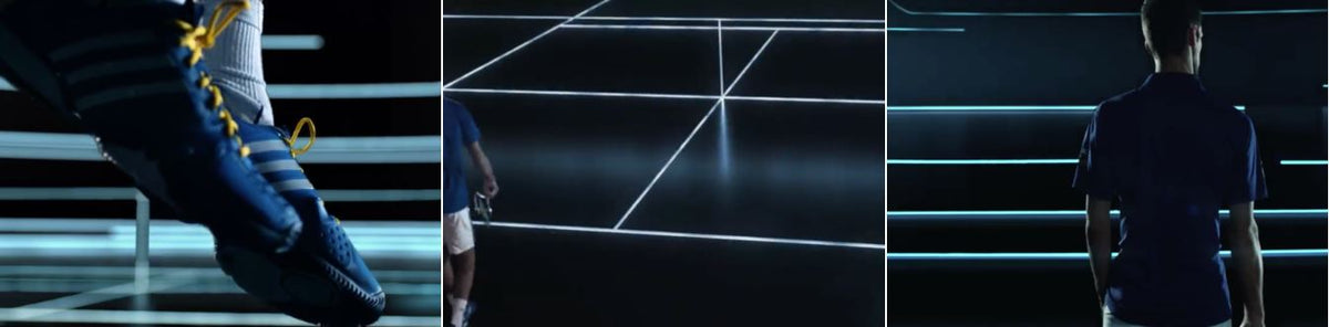 Détails du court de tennis lumineux du projet Novak Djokovic x Peugeot